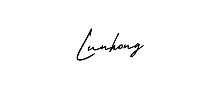 Similarly AmerikaSignatureDemo-Regular is the best handwritten signature design. Signature creator online .You can use it as an online autograph creator for name Lunhong. Lunhong signature style 3 images and pictures png