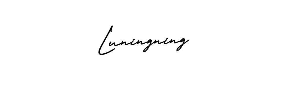 This is the best signature style for the Luningning name. Also you like these signature font (AmerikaSignatureDemo-Regular). Mix name signature. Luningning signature style 3 images and pictures png