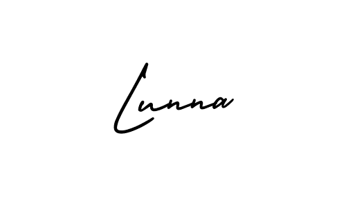 Create a beautiful signature design for name Lunna. With this signature (AmerikaSignatureDemo-Regular) fonts, you can make a handwritten signature for free. Lunna signature style 3 images and pictures png