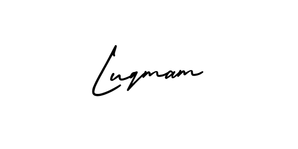 How to make Luqmam name signature. Use AmerikaSignatureDemo-Regular style for creating short signs online. This is the latest handwritten sign. Luqmam signature style 3 images and pictures png