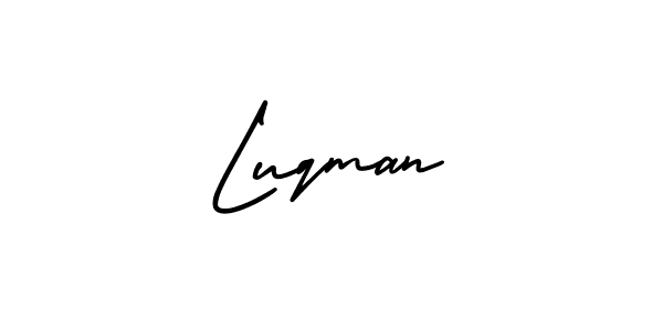 You should practise on your own different ways (AmerikaSignatureDemo-Regular) to write your name (Luqman) in signature. don't let someone else do it for you. Luqman signature style 3 images and pictures png