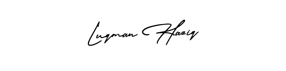 Make a short Luqman Haziq signature style. Manage your documents anywhere anytime using AmerikaSignatureDemo-Regular. Create and add eSignatures, submit forms, share and send files easily. Luqman Haziq signature style 3 images and pictures png