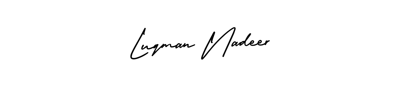 Check out images of Autograph of Luqman Nadeer name. Actor Luqman Nadeer Signature Style. AmerikaSignatureDemo-Regular is a professional sign style online. Luqman Nadeer signature style 3 images and pictures png