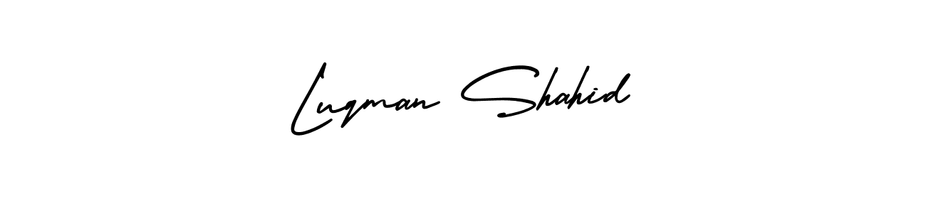Make a beautiful signature design for name Luqman Shahid. With this signature (AmerikaSignatureDemo-Regular) style, you can create a handwritten signature for free. Luqman Shahid signature style 3 images and pictures png