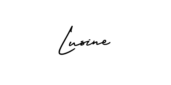 You should practise on your own different ways (AmerikaSignatureDemo-Regular) to write your name (Lusine) in signature. don't let someone else do it for you. Lusine signature style 3 images and pictures png