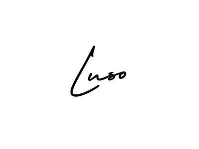 Make a beautiful signature design for name Luso. With this signature (AmerikaSignatureDemo-Regular) style, you can create a handwritten signature for free. Luso signature style 3 images and pictures png