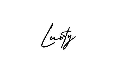 Use a signature maker to create a handwritten signature online. With this signature software, you can design (AmerikaSignatureDemo-Regular) your own signature for name Lusty. Lusty signature style 3 images and pictures png