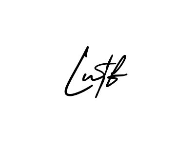 How to make Lutf name signature. Use AmerikaSignatureDemo-Regular style for creating short signs online. This is the latest handwritten sign. Lutf signature style 3 images and pictures png