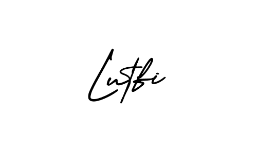 Use a signature maker to create a handwritten signature online. With this signature software, you can design (AmerikaSignatureDemo-Regular) your own signature for name Lutfi. Lutfi signature style 3 images and pictures png