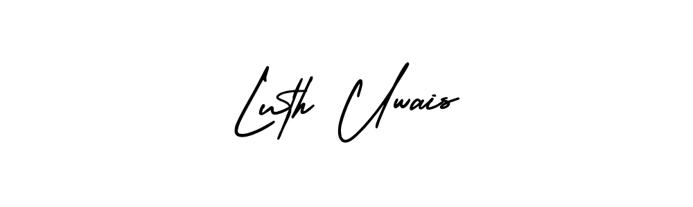 How to Draw Luth Uwais signature style? AmerikaSignatureDemo-Regular is a latest design signature styles for name Luth Uwais. Luth Uwais signature style 3 images and pictures png
