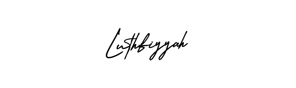 if you are searching for the best signature style for your name Luthfiyyah. so please give up your signature search. here we have designed multiple signature styles  using AmerikaSignatureDemo-Regular. Luthfiyyah signature style 3 images and pictures png