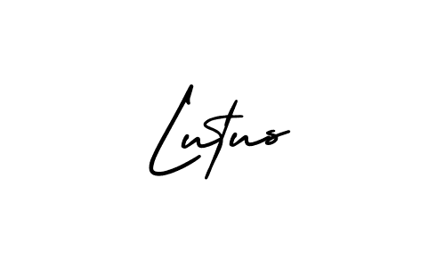 Lutus stylish signature style. Best Handwritten Sign (AmerikaSignatureDemo-Regular) for my name. Handwritten Signature Collection Ideas for my name Lutus. Lutus signature style 3 images and pictures png