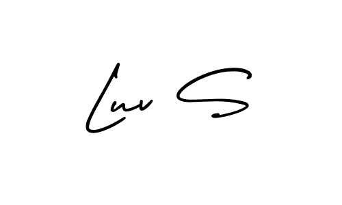 Use a signature maker to create a handwritten signature online. With this signature software, you can design (AmerikaSignatureDemo-Regular) your own signature for name Luv S. Luv S signature style 3 images and pictures png