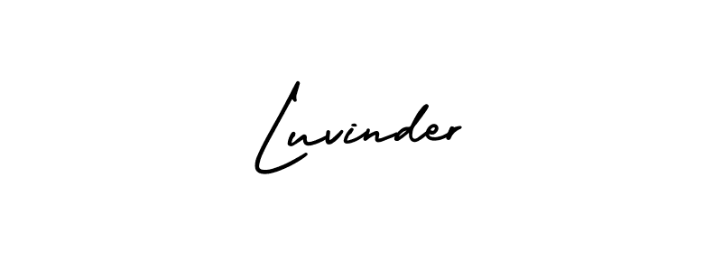 It looks lik you need a new signature style for name Luvinder. Design unique handwritten (AmerikaSignatureDemo-Regular) signature with our free signature maker in just a few clicks. Luvinder signature style 3 images and pictures png