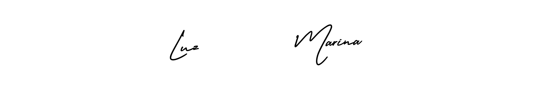 Luz         Marina stylish signature style. Best Handwritten Sign (AmerikaSignatureDemo-Regular) for my name. Handwritten Signature Collection Ideas for my name Luz         Marina. Luz         Marina signature style 3 images and pictures png