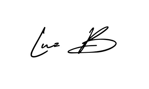 How to make Luz B name signature. Use AmerikaSignatureDemo-Regular style for creating short signs online. This is the latest handwritten sign. Luz B signature style 3 images and pictures png