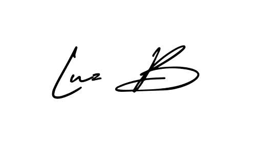 How to make Luz B name signature. Use AmerikaSignatureDemo-Regular style for creating short signs online. This is the latest handwritten sign. Luz B signature style 3 images and pictures png