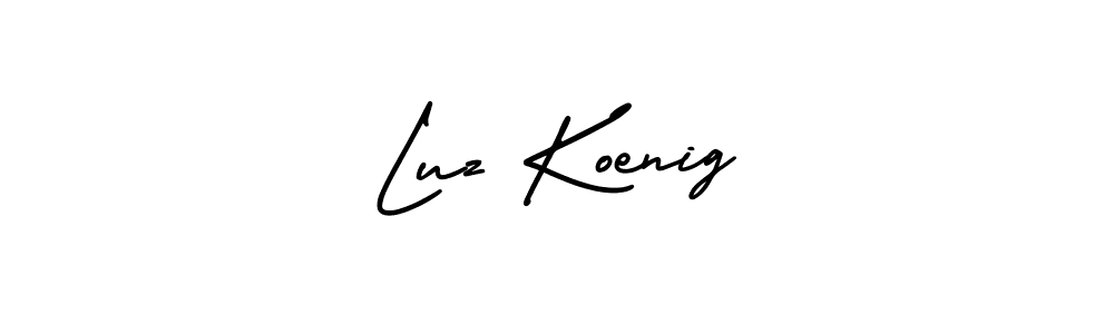 This is the best signature style for the Luz Koenig name. Also you like these signature font (AmerikaSignatureDemo-Regular). Mix name signature. Luz Koenig signature style 3 images and pictures png