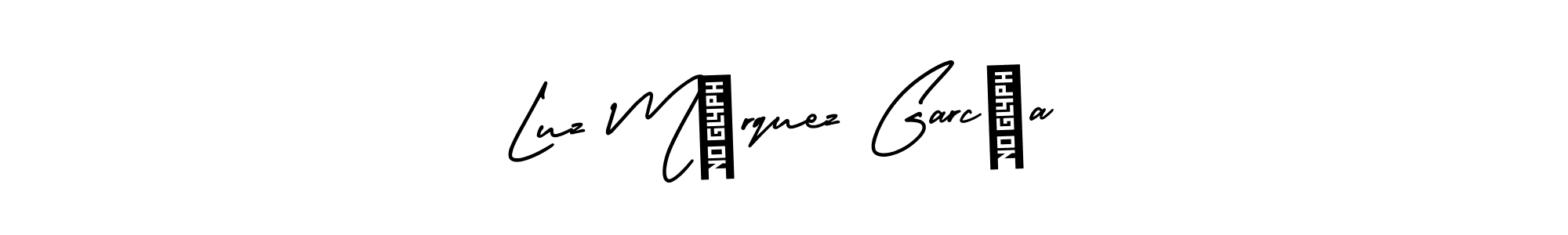 This is the best signature style for the Luz Márquez García name. Also you like these signature font (AmerikaSignatureDemo-Regular). Mix name signature. Luz Márquez García signature style 3 images and pictures png