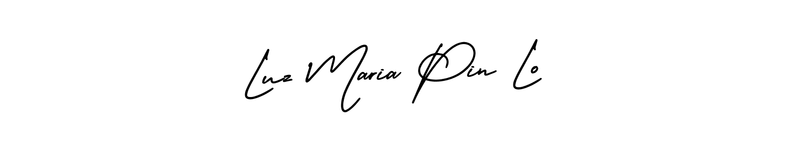 if you are searching for the best signature style for your name Luz Maria Pin Lo. so please give up your signature search. here we have designed multiple signature styles  using AmerikaSignatureDemo-Regular. Luz Maria Pin Lo signature style 3 images and pictures png