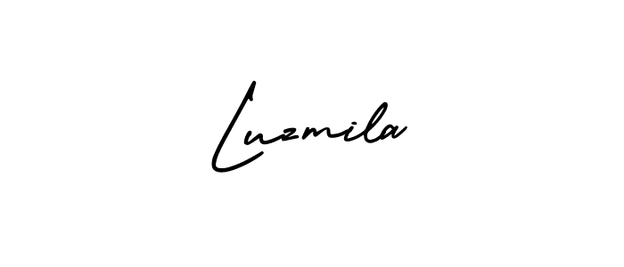 Luzmila stylish signature style. Best Handwritten Sign (AmerikaSignatureDemo-Regular) for my name. Handwritten Signature Collection Ideas for my name Luzmila. Luzmila signature style 3 images and pictures png