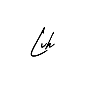 How to make Lvh name signature. Use AmerikaSignatureDemo-Regular style for creating short signs online. This is the latest handwritten sign. Lvh signature style 3 images and pictures png