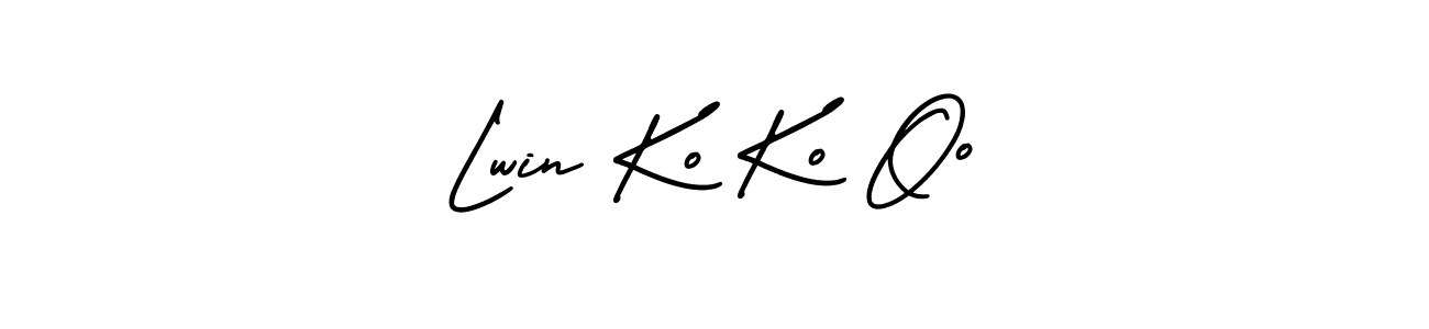 This is the best signature style for the Lwin Ko Ko Oo name. Also you like these signature font (AmerikaSignatureDemo-Regular). Mix name signature. Lwin Ko Ko Oo signature style 3 images and pictures png