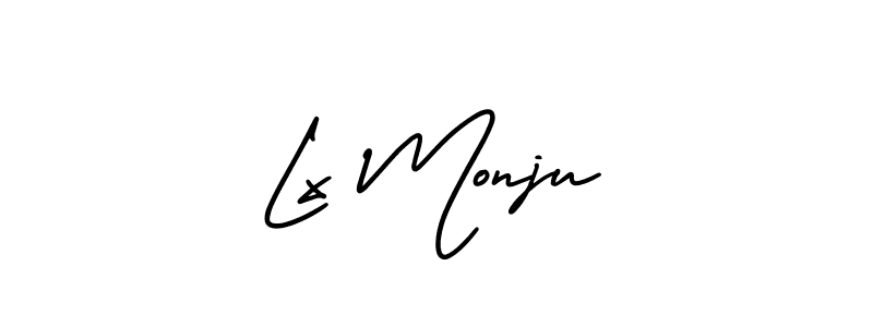 Lx Monju stylish signature style. Best Handwritten Sign (AmerikaSignatureDemo-Regular) for my name. Handwritten Signature Collection Ideas for my name Lx Monju. Lx Monju signature style 3 images and pictures png