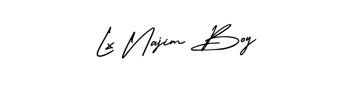 Also You can easily find your signature by using the search form. We will create Lx Najim Boy name handwritten signature images for you free of cost using AmerikaSignatureDemo-Regular sign style. Lx Najim Boy signature style 3 images and pictures png