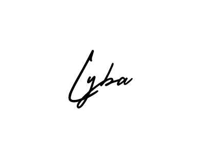 Use a signature maker to create a handwritten signature online. With this signature software, you can design (AmerikaSignatureDemo-Regular) your own signature for name Lyba. Lyba signature style 3 images and pictures png