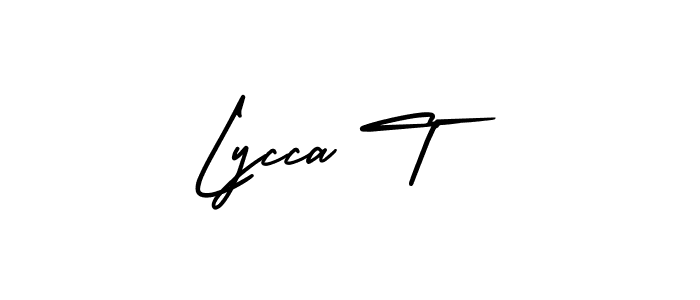 This is the best signature style for the Lycca T name. Also you like these signature font (AmerikaSignatureDemo-Regular). Mix name signature. Lycca T signature style 3 images and pictures png