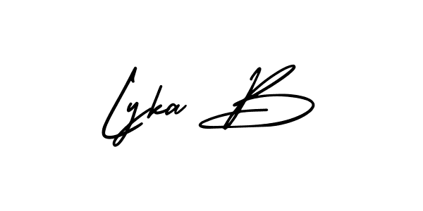It looks lik you need a new signature style for name Lyka B. Design unique handwritten (AmerikaSignatureDemo-Regular) signature with our free signature maker in just a few clicks. Lyka B signature style 3 images and pictures png
