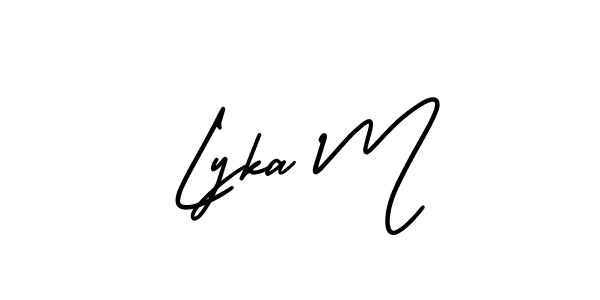 Also You can easily find your signature by using the search form. We will create Lyka M name handwritten signature images for you free of cost using AmerikaSignatureDemo-Regular sign style. Lyka M signature style 3 images and pictures png