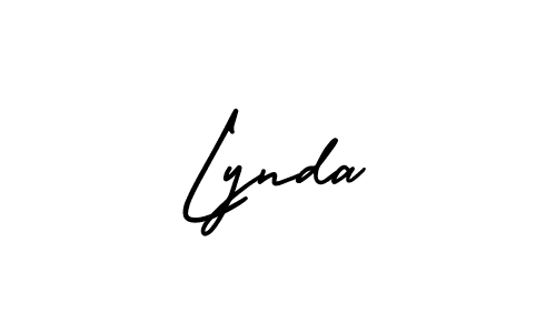 How to make Lynda name signature. Use AmerikaSignatureDemo-Regular style for creating short signs online. This is the latest handwritten sign. Lynda signature style 3 images and pictures png