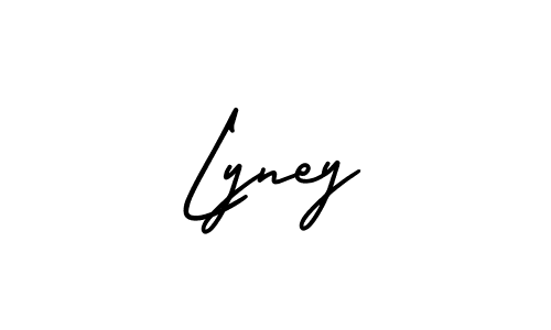 Use a signature maker to create a handwritten signature online. With this signature software, you can design (AmerikaSignatureDemo-Regular) your own signature for name Lyney. Lyney signature style 3 images and pictures png