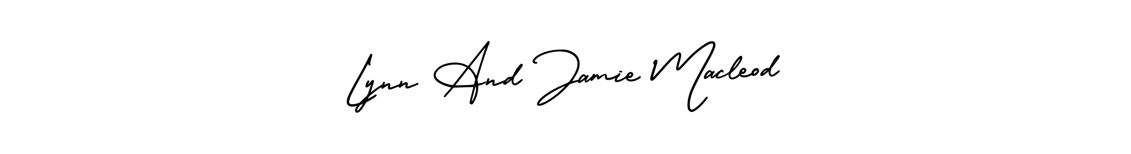 You should practise on your own different ways (AmerikaSignatureDemo-Regular) to write your name (Lynn And Jamie Macleod) in signature. don't let someone else do it for you. Lynn And Jamie Macleod signature style 3 images and pictures png