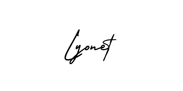 Lyonet stylish signature style. Best Handwritten Sign (AmerikaSignatureDemo-Regular) for my name. Handwritten Signature Collection Ideas for my name Lyonet. Lyonet signature style 3 images and pictures png