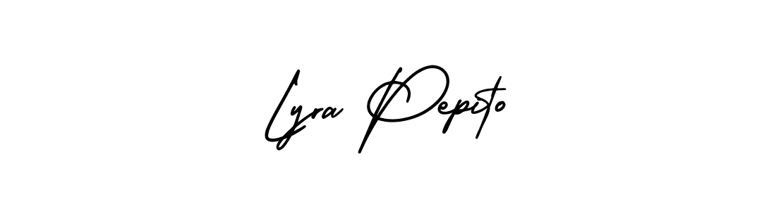 How to Draw Lyra Pepito signature style? AmerikaSignatureDemo-Regular is a latest design signature styles for name Lyra Pepito. Lyra Pepito signature style 3 images and pictures png