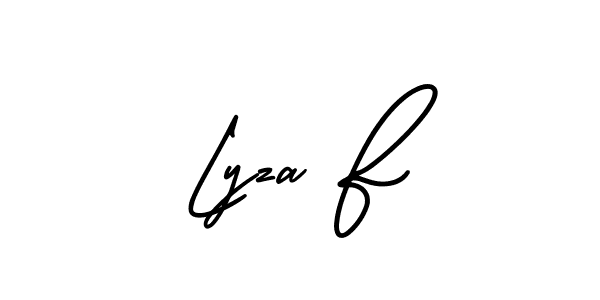 AmerikaSignatureDemo-Regular is a professional signature style that is perfect for those who want to add a touch of class to their signature. It is also a great choice for those who want to make their signature more unique. Get Lyza F name to fancy signature for free. Lyza F signature style 3 images and pictures png