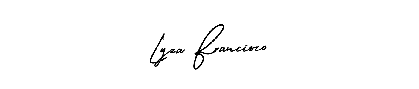 This is the best signature style for the Lyza Francisco name. Also you like these signature font (AmerikaSignatureDemo-Regular). Mix name signature. Lyza Francisco signature style 3 images and pictures png