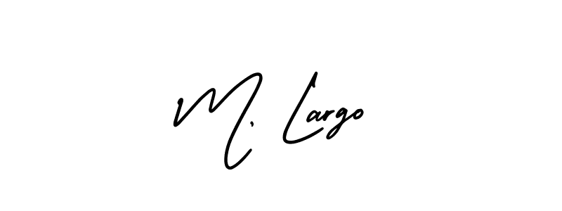 You should practise on your own different ways (AmerikaSignatureDemo-Regular) to write your name (M, Largo) in signature. don't let someone else do it for you. M, Largo signature style 3 images and pictures png