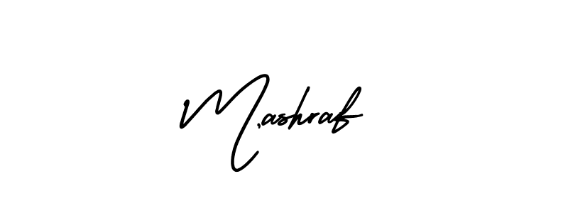 Make a beautiful signature design for name M,ashraf. With this signature (AmerikaSignatureDemo-Regular) style, you can create a handwritten signature for free. M,ashraf signature style 3 images and pictures png