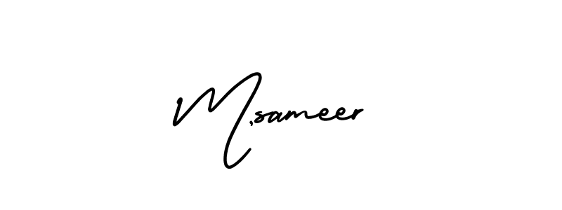 Create a beautiful signature design for name M,sameer. With this signature (AmerikaSignatureDemo-Regular) fonts, you can make a handwritten signature for free. M,sameer signature style 3 images and pictures png