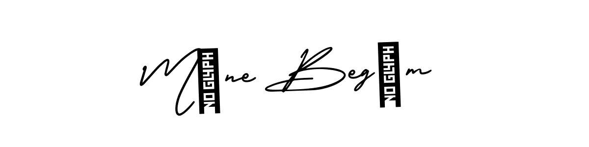 You should practise on your own different ways (AmerikaSignatureDemo-Regular) to write your name (Mİne BegÜm) in signature. don't let someone else do it for you. Mİne BegÜm signature style 3 images and pictures png