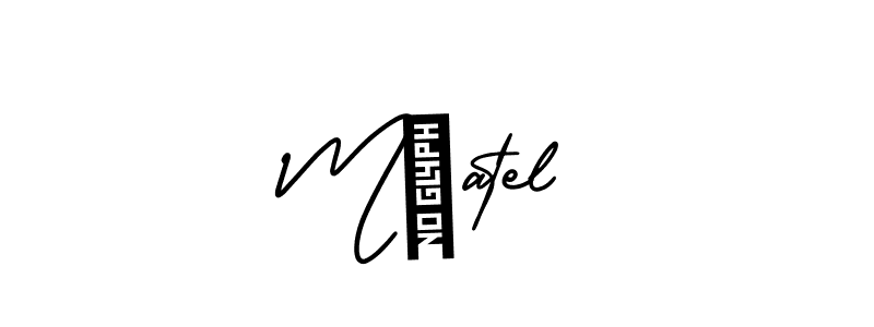 Use a signature maker to create a handwritten signature online. With this signature software, you can design (AmerikaSignatureDemo-Regular) your own signature for name M₹atel. M₹atel signature style 3 images and pictures png