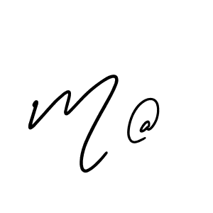 How to make M @ name signature. Use AmerikaSignatureDemo-Regular style for creating short signs online. This is the latest handwritten sign. M @ signature style 3 images and pictures png