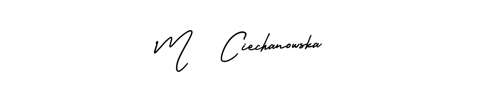 This is the best signature style for the M   Ciechanowska name. Also you like these signature font (AmerikaSignatureDemo-Regular). Mix name signature. M   Ciechanowska signature style 3 images and pictures png