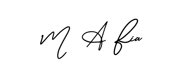Create a beautiful signature design for name M  A Fia. With this signature (AmerikaSignatureDemo-Regular) fonts, you can make a handwritten signature for free. M  A Fia signature style 3 images and pictures png