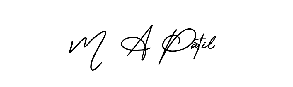 This is the best signature style for the M  A Patil name. Also you like these signature font (AmerikaSignatureDemo-Regular). Mix name signature. M  A Patil signature style 3 images and pictures png