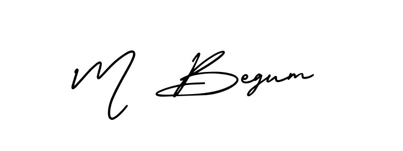 Design your own signature with our free online signature maker. With this signature software, you can create a handwritten (AmerikaSignatureDemo-Regular) signature for name M  Begum. M  Begum signature style 3 images and pictures png